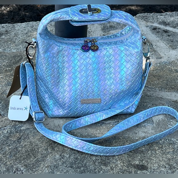 Iridescent Blue Crossbody Bag